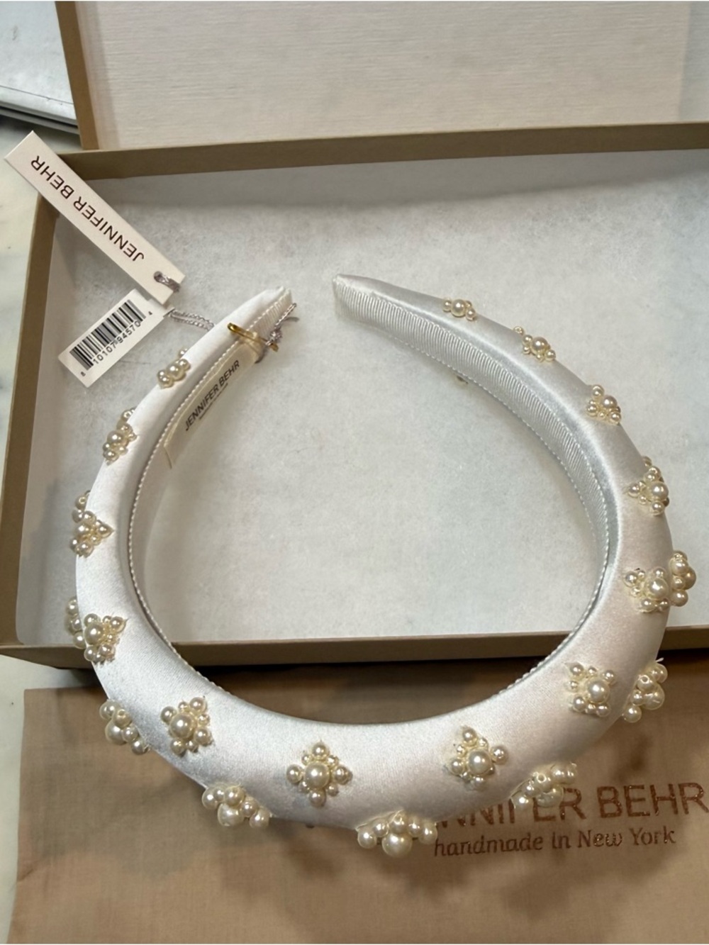 Jennifer Behr Pearl Cream Headband Nwt $326 - Picture 7 of 8